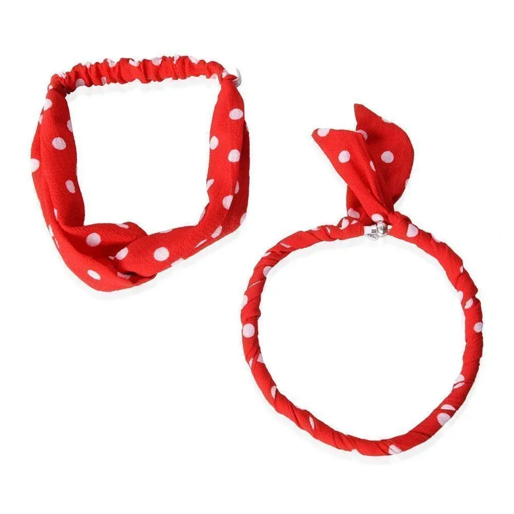 Headband and Necklace Magnetic Clasp 18 in Red